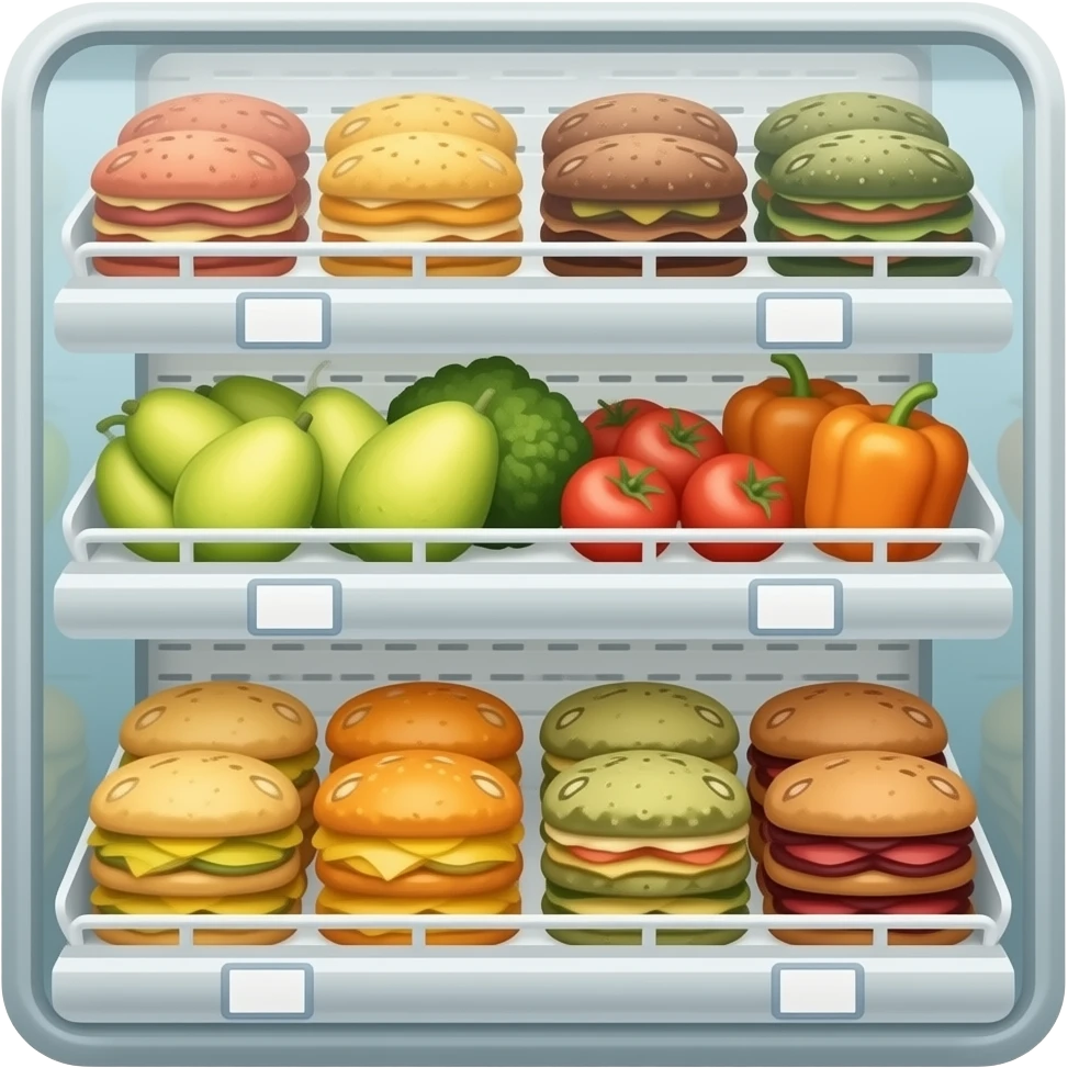 vector flat Frozen Foods in grocery shop emoji