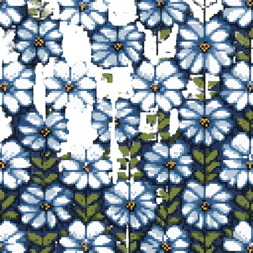 blue and white floral pattern emoji