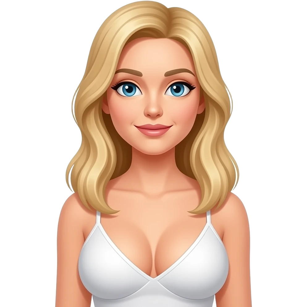 Blonde standing woman with bigger boobs emoji
