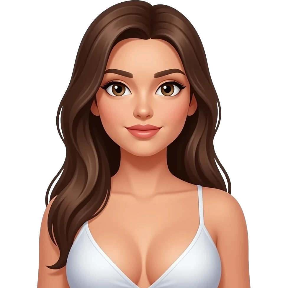 Sexy skinny tanned girl big tits long straightvstraint brown hair al.ostvtobwaist emoji