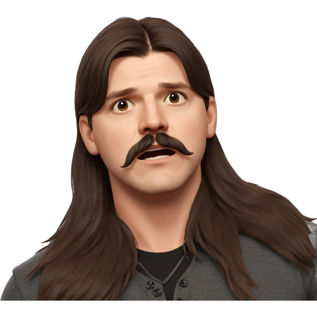 male portrait with mustache emoji