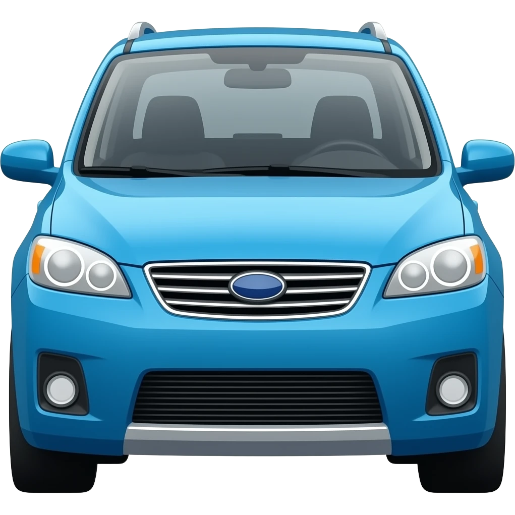 vibrant blue full car with front view emoji