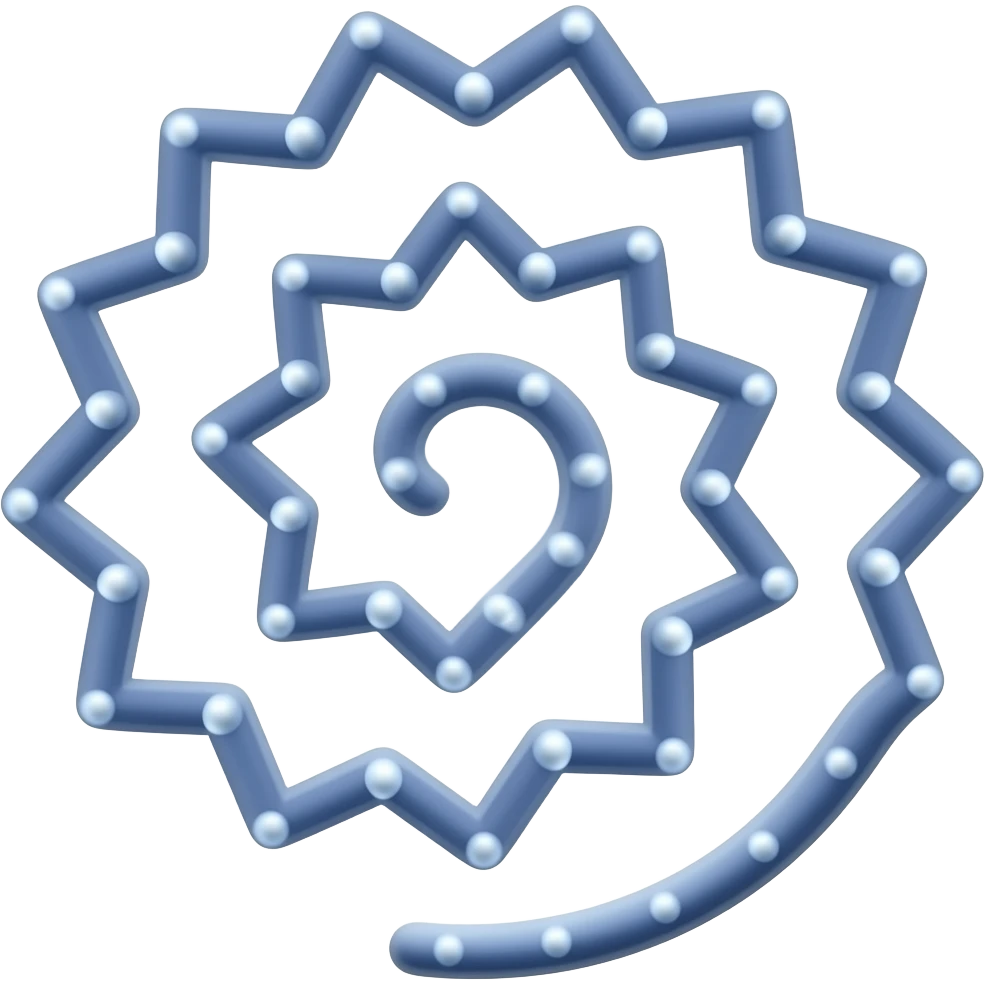 spiral at the bottom, extending into a few zig zags ending with a short straight line and three dots stached virtically emoji