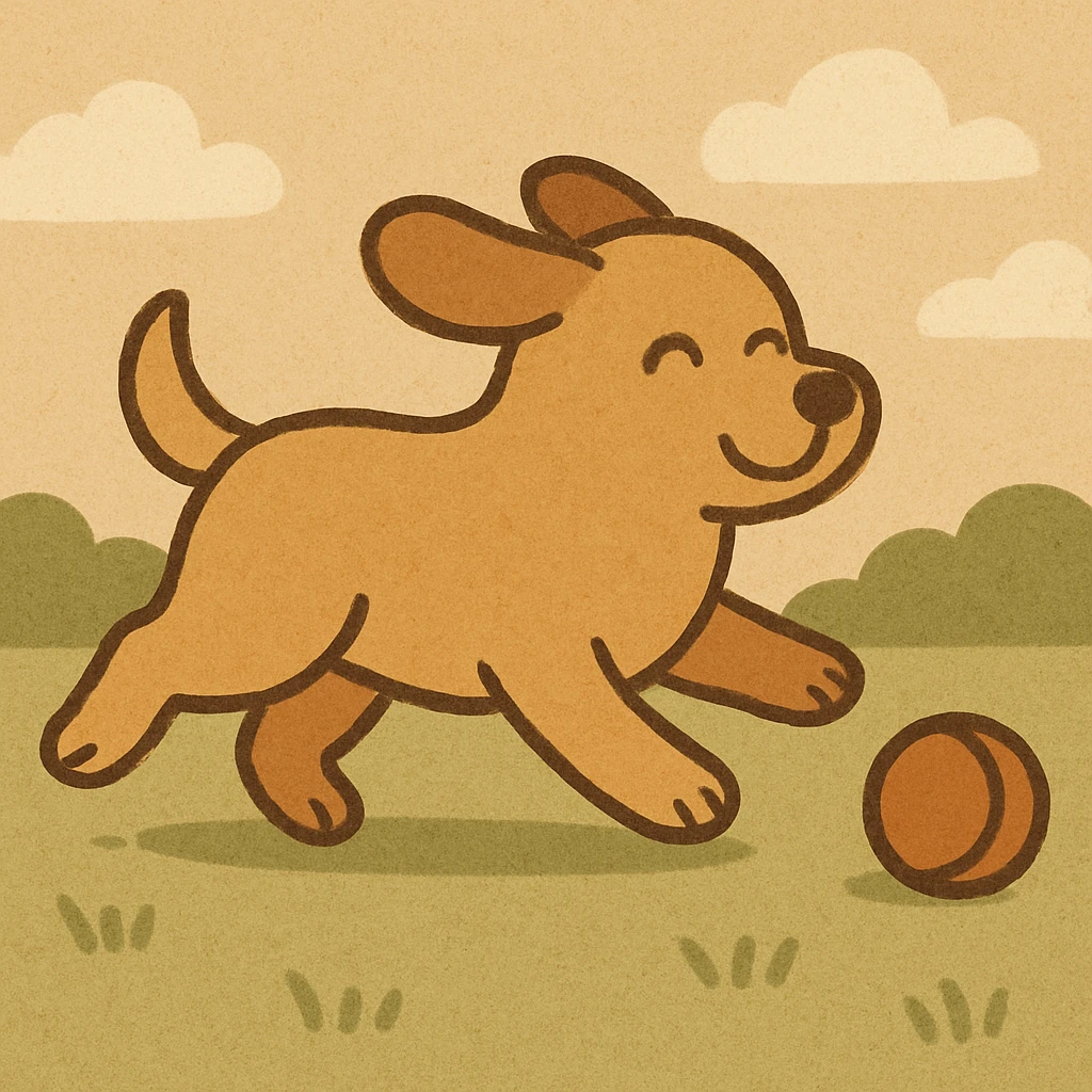 happy dog running after ball emoji