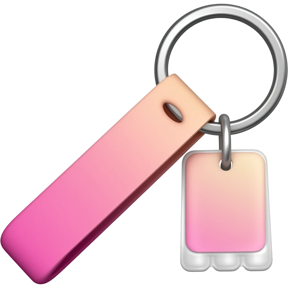 Ombré pink keychain emoji