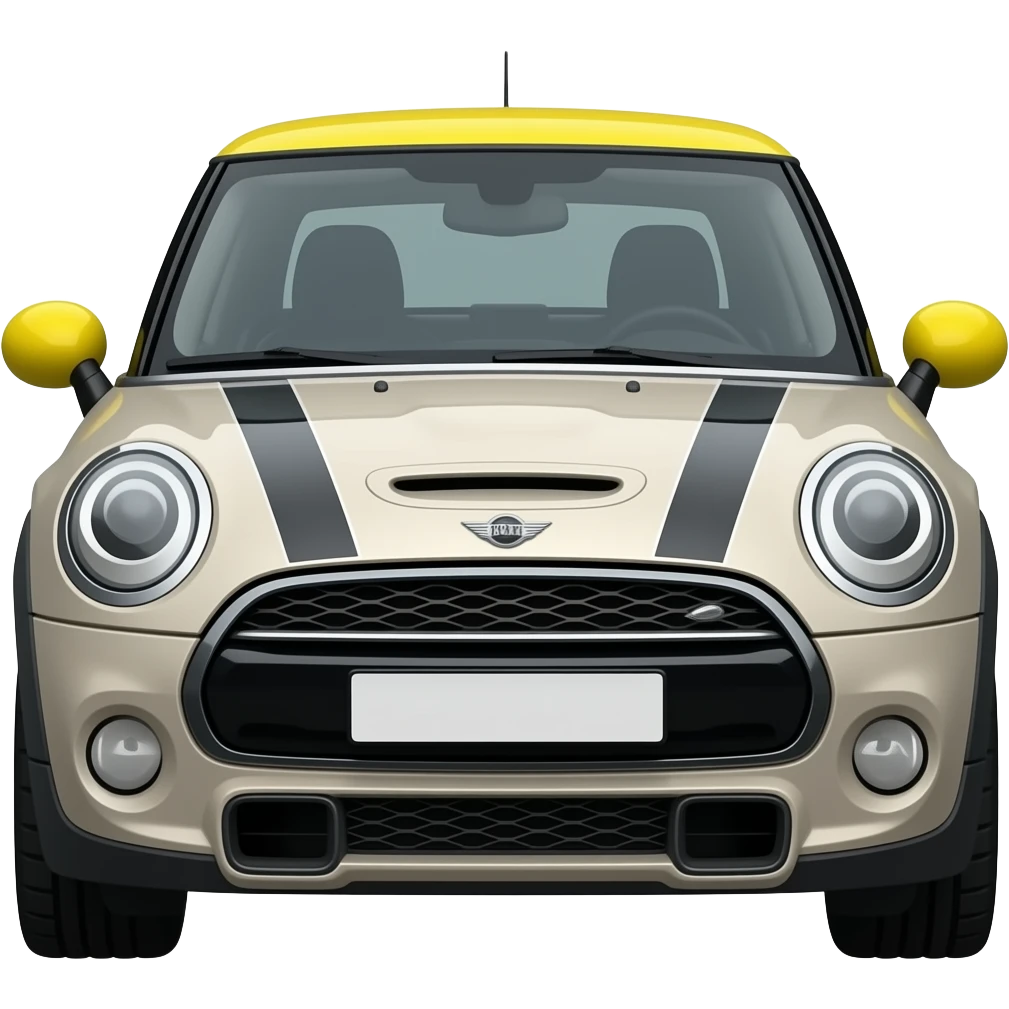 Mini Cooper emoji Zwart en gele spiegels emoji