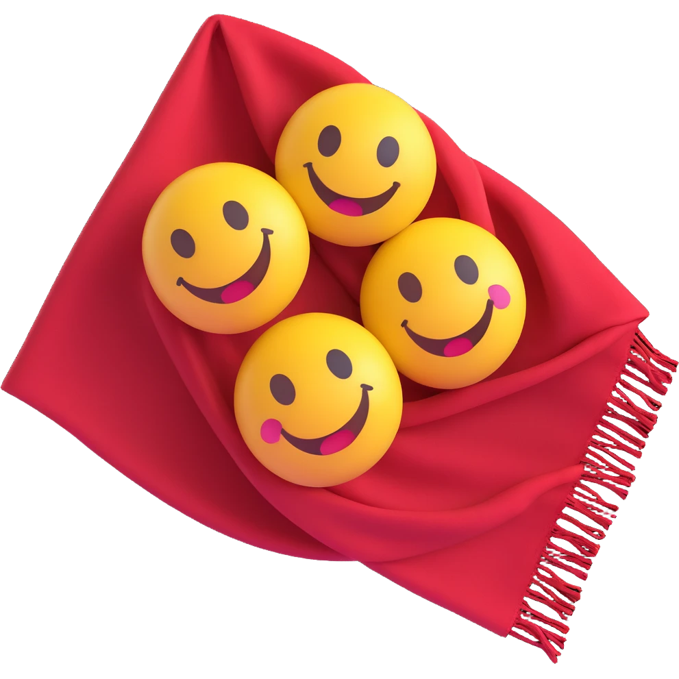 3D smiley emoji, round shape, in love: loving smiley couple sharing a scarf emoji