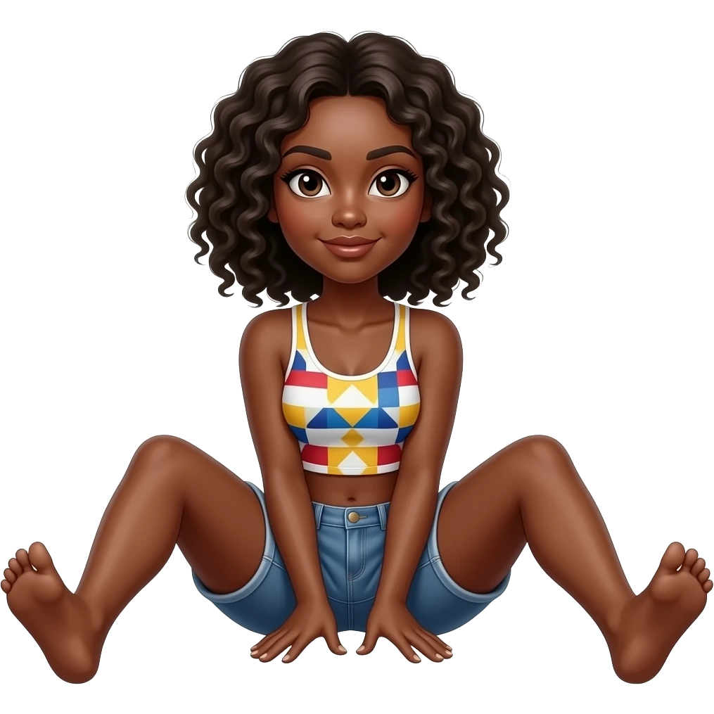 COLUMBIAN DARK SKIN WOMAN NECKED WOTH HER LEGS OPEN emoji