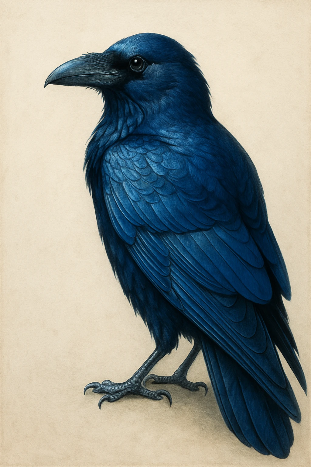 blue raven, detailed, elegant emoji