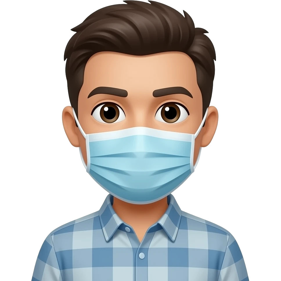 Crie um emojis.com emogi usando máscara na cabeça. emoji