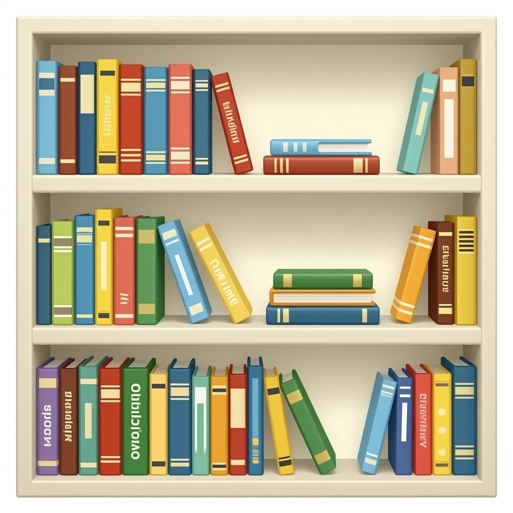 Shelf with books emoji