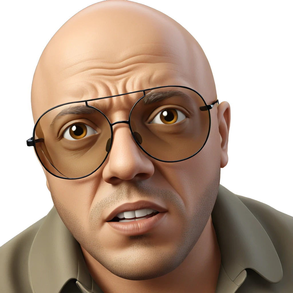 bald man with sunglasses portrait emoji