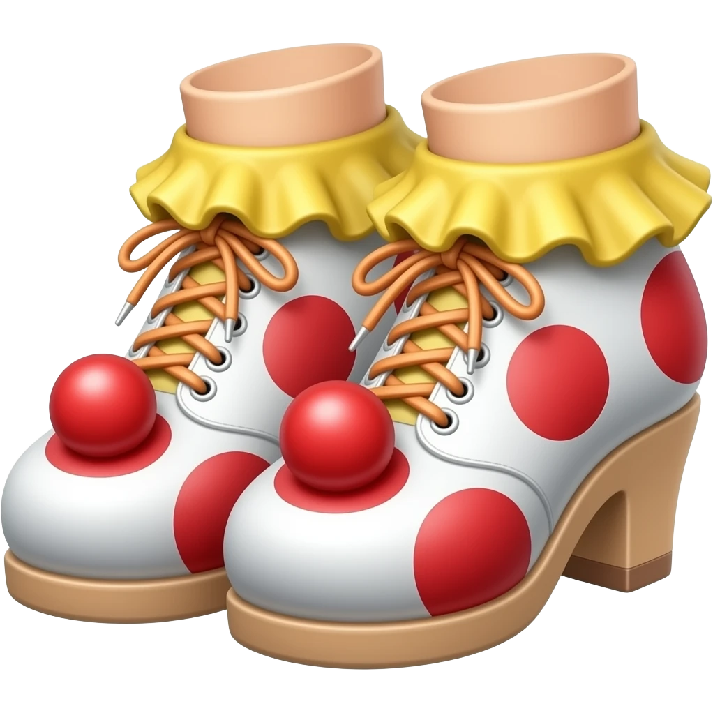 White toes with red long toenails ripping out of clown shoes emoji