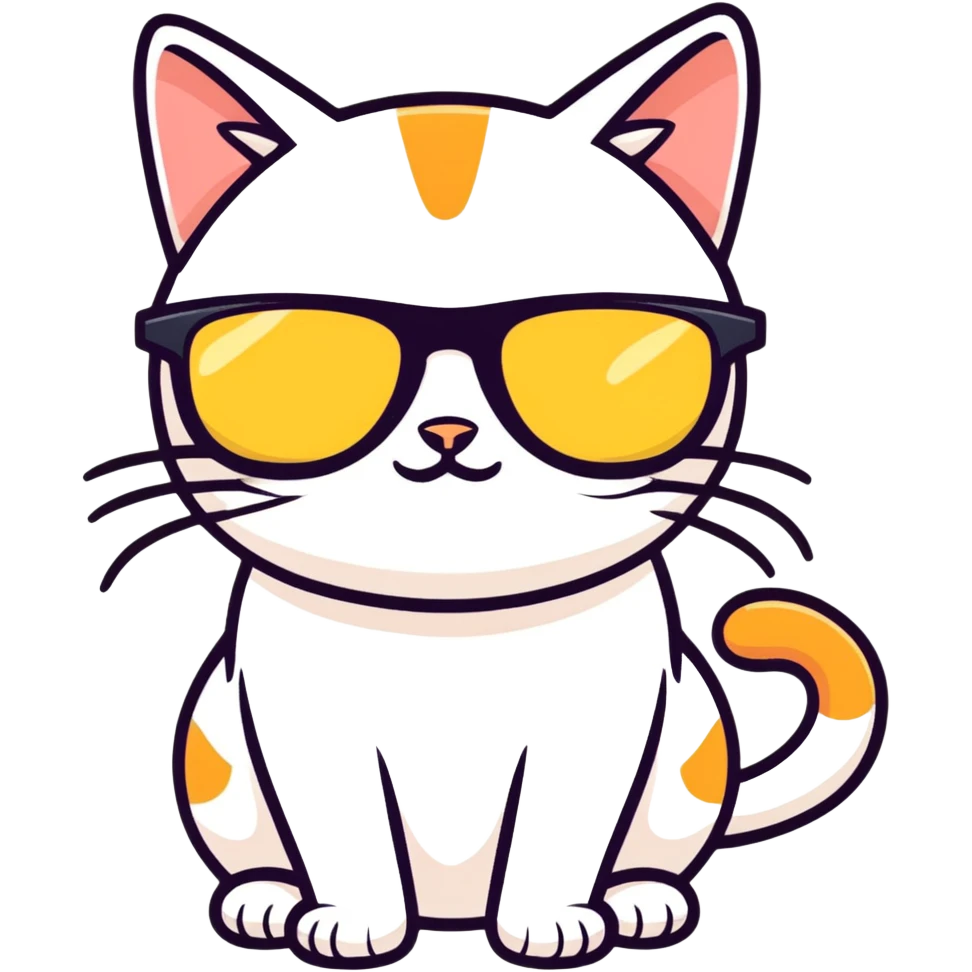 Cat with sunglasses emoji