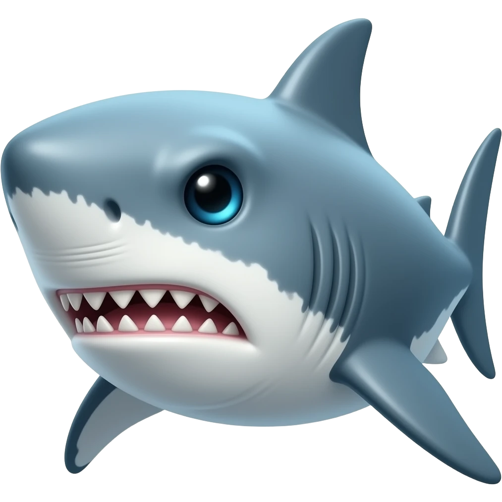 Angry face shark emoji