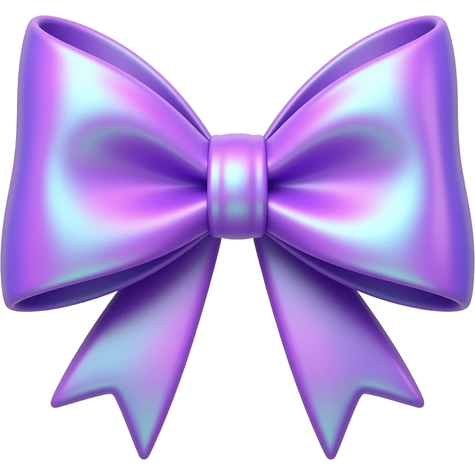 3D purple bow emoji