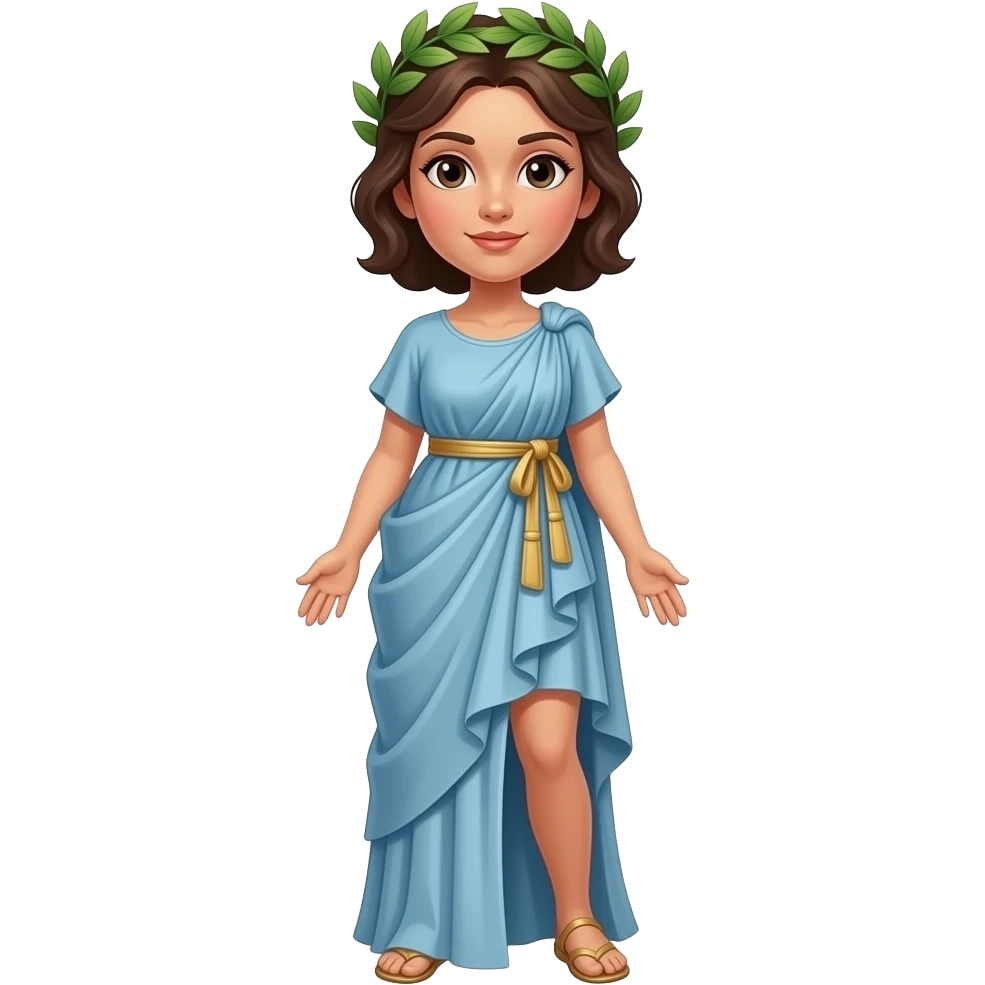 mujer, grecia antigua, cuerpo completo, corona laurel emoji