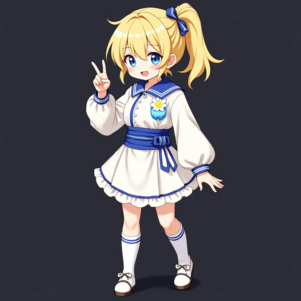 Cute Lumine from Genshin Impact in Photorealistic Hoyoverse Anime Style, full body, full outfit emoji