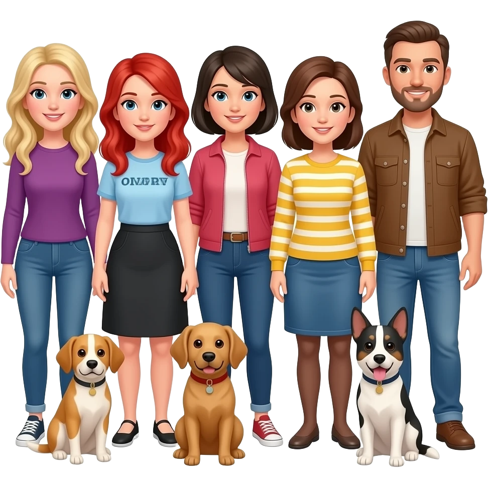 👱🏻‍♀️👩🏻‍🦰👩👩🏻👨🏻🐶🐶🐶 emoji