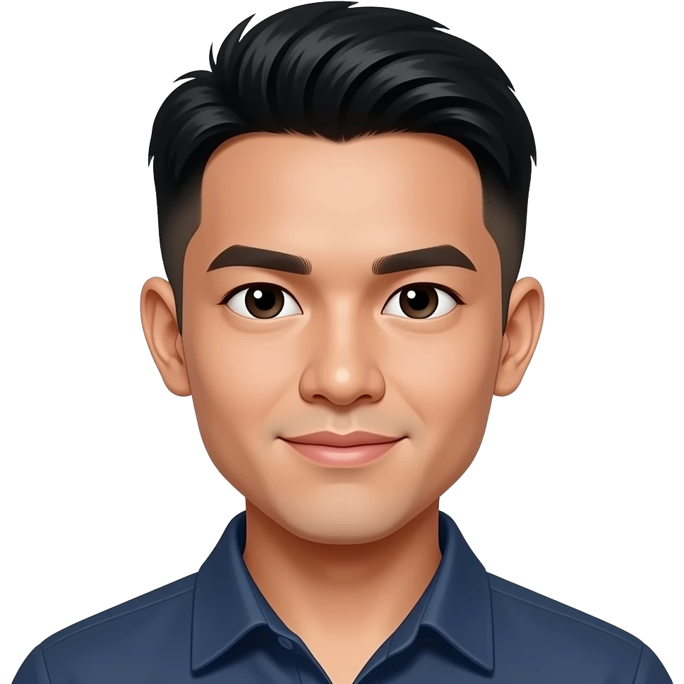 Thai man 25 years old fade hair cut emoji