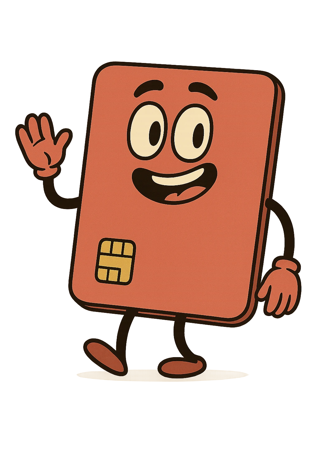 red debit card, minimal, rounded corners, no text emoji