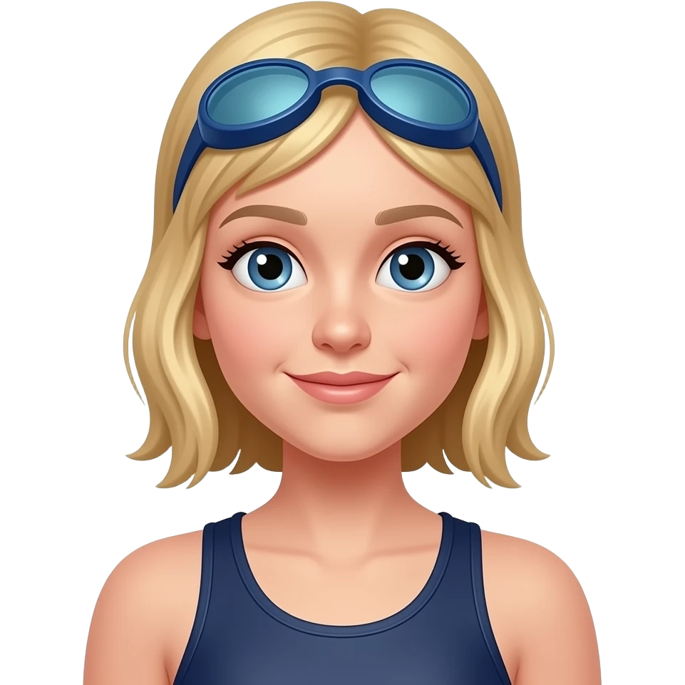 blond 13 year old girl swimmer emoji