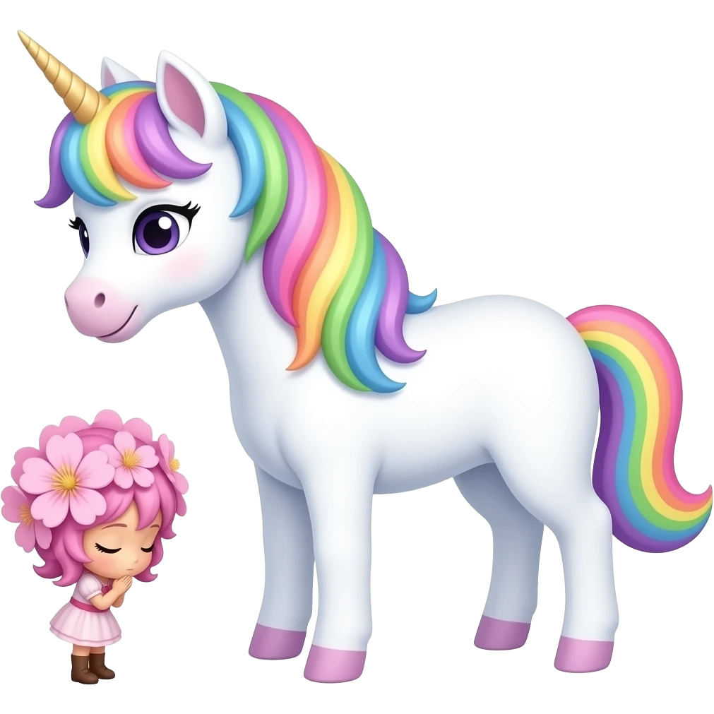 Sakura bow the flower rainbow pastel unicorn in the horn!!! emoji