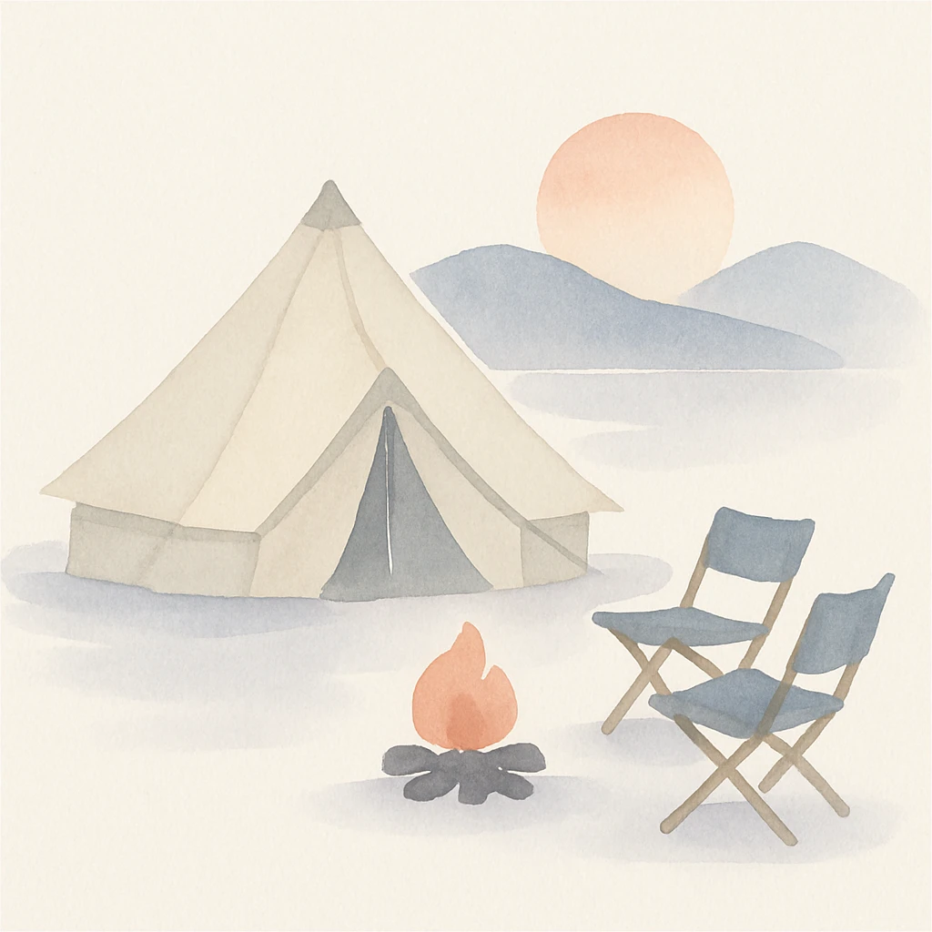 glamping sunset emoji