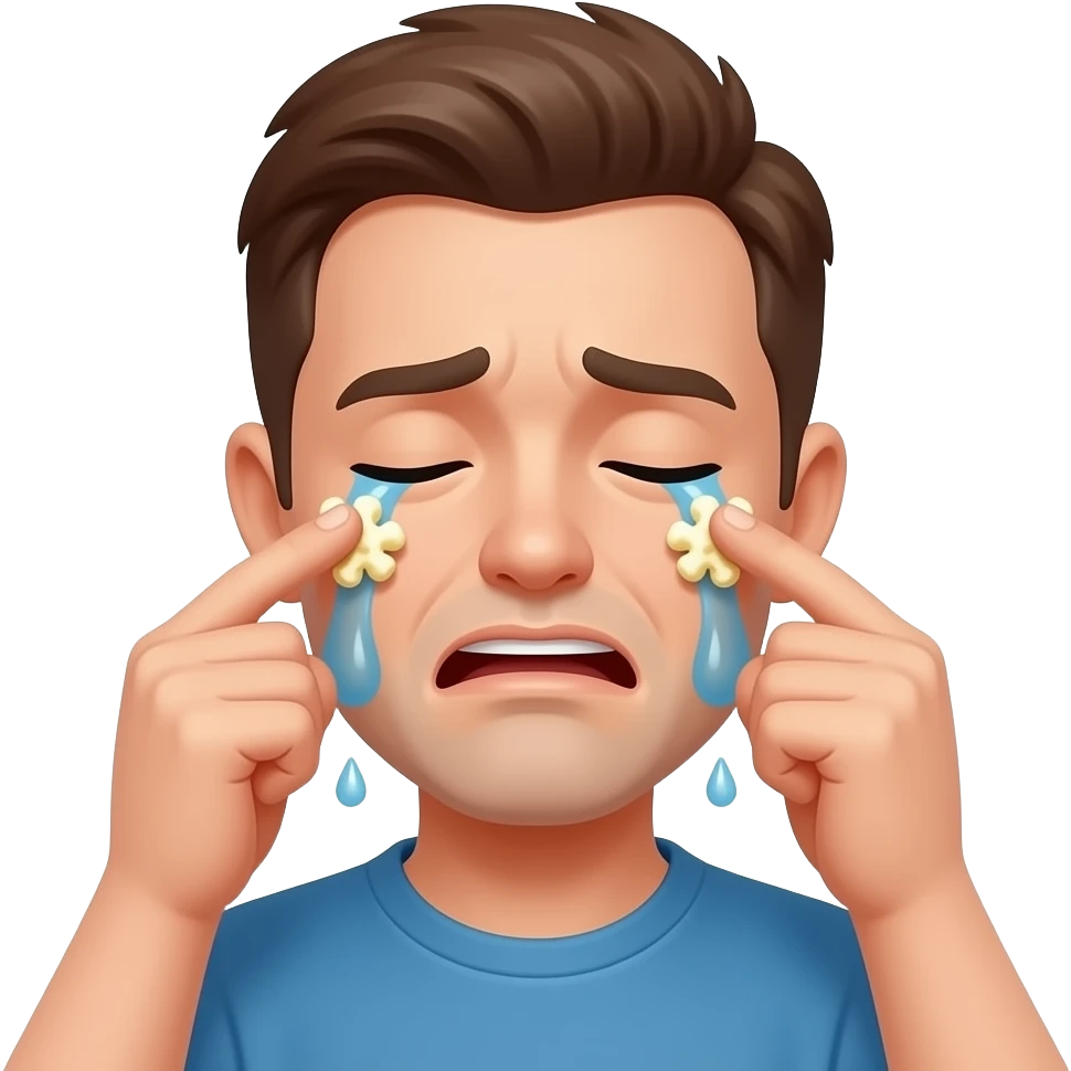 please make a emoji of a guy crying popcorn (instead of tears) from his eyes emoji