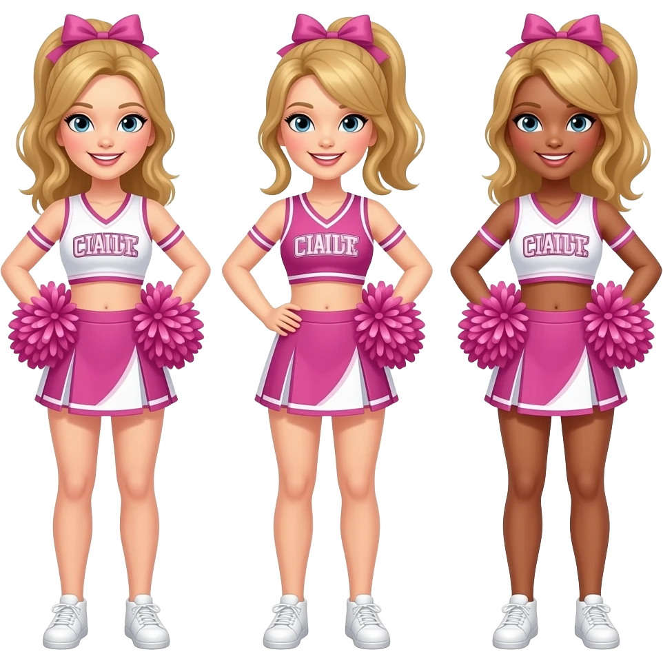Make pink cheerleaders emoji