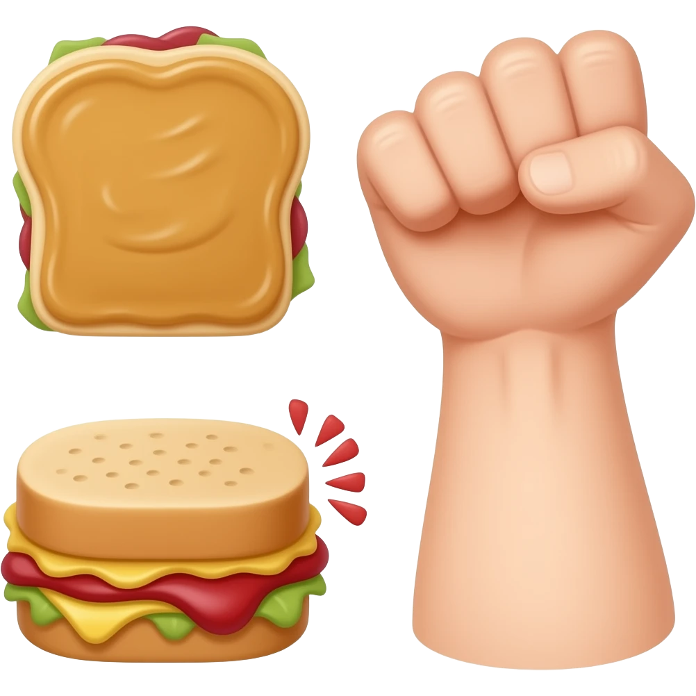 Peanut butter jelly sandwich and strong arm emoji emoji