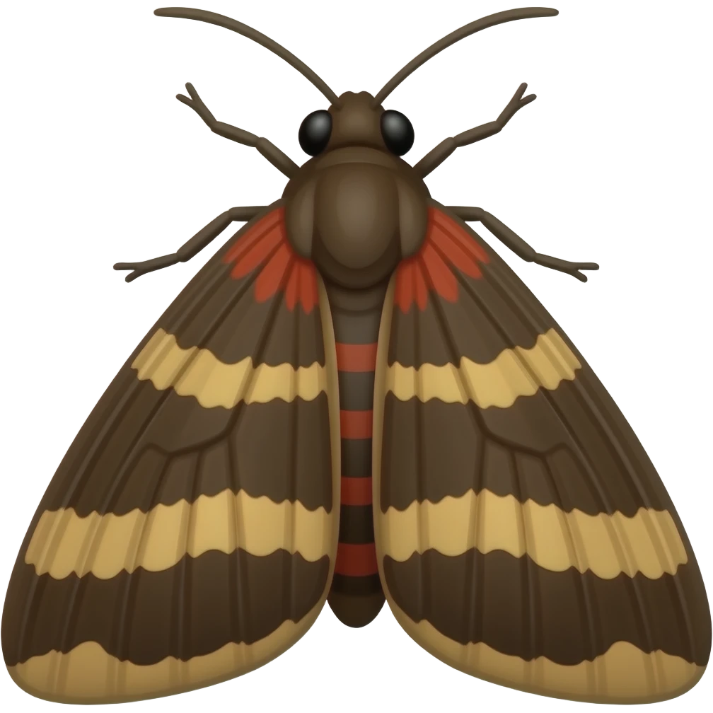 Red and black moth top view emoji