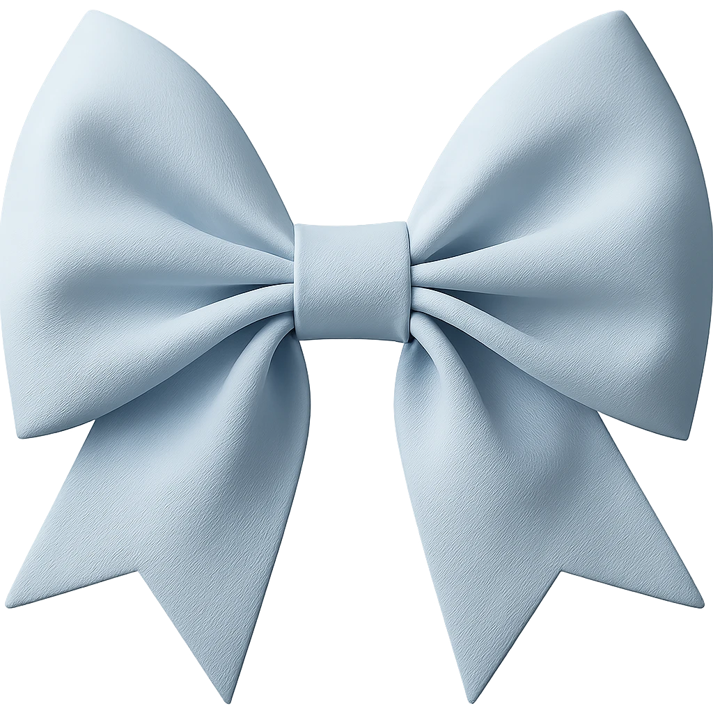 Make the gothic bow pastel blue in a photorealistic style, keeping the background transparent. emoji