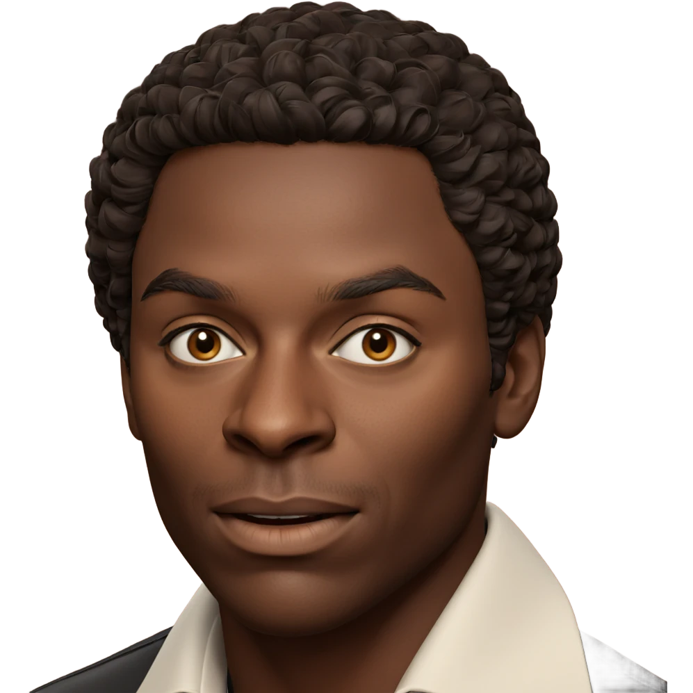 dark-skinned male portrait close-up emoji