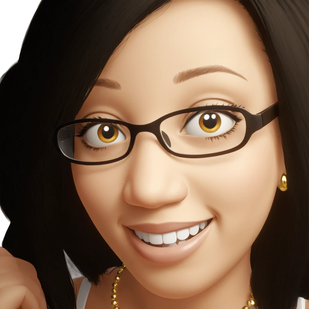 smiling girl with jewelry emoji