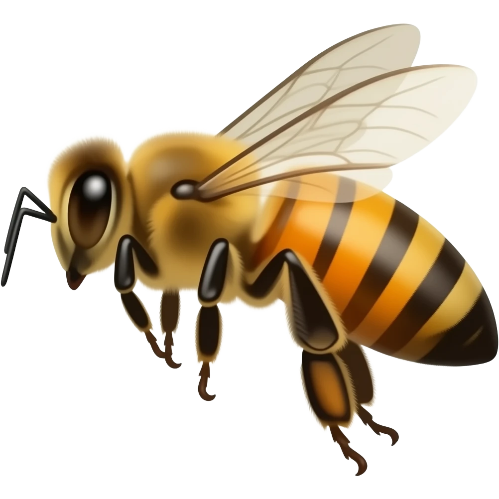Queen honey bee with Orange abdomen on the side emoji