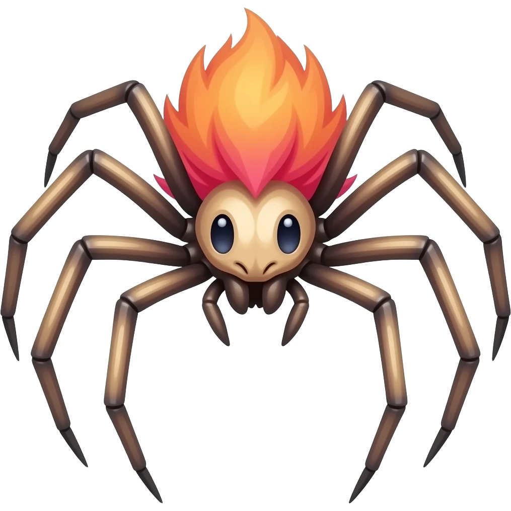 long legs spider orange and pink hair emoji