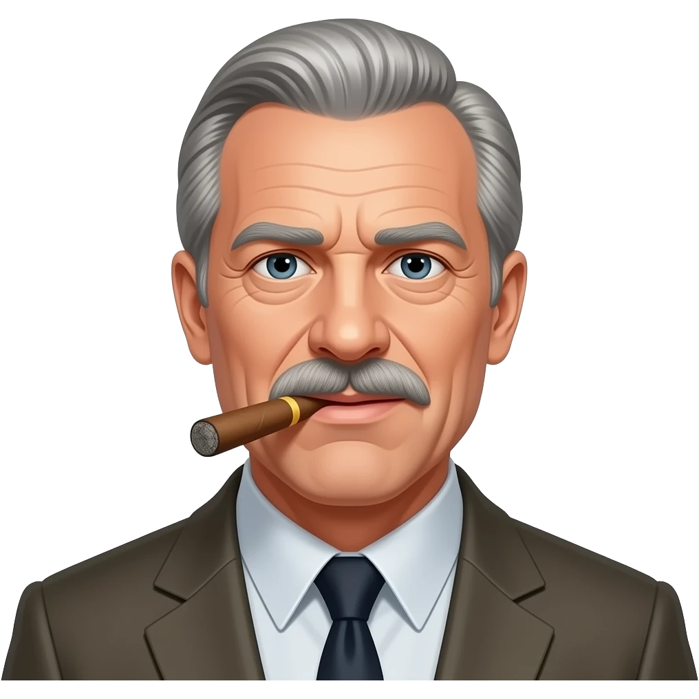 hannibal smith (grey hair) from the a-team with a cigar in his mouth emoji