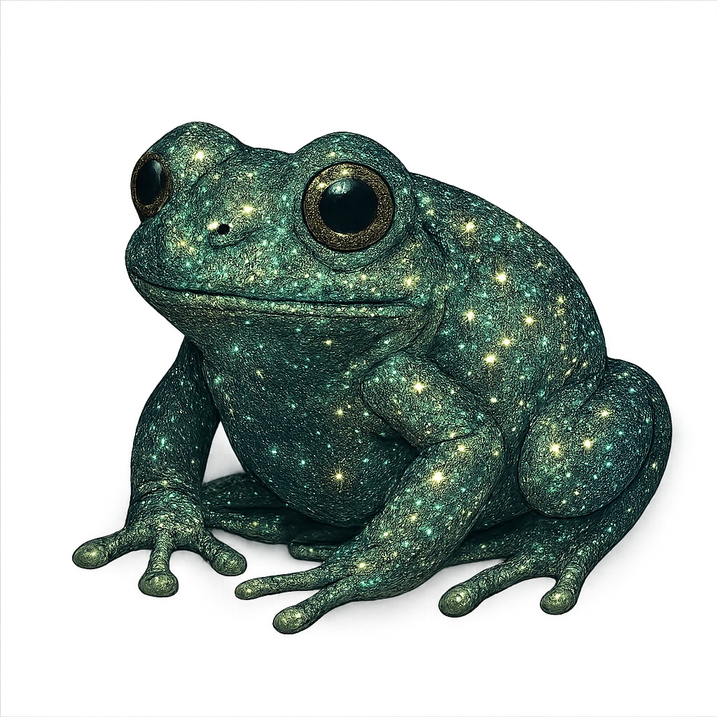 sparkly frog emoji