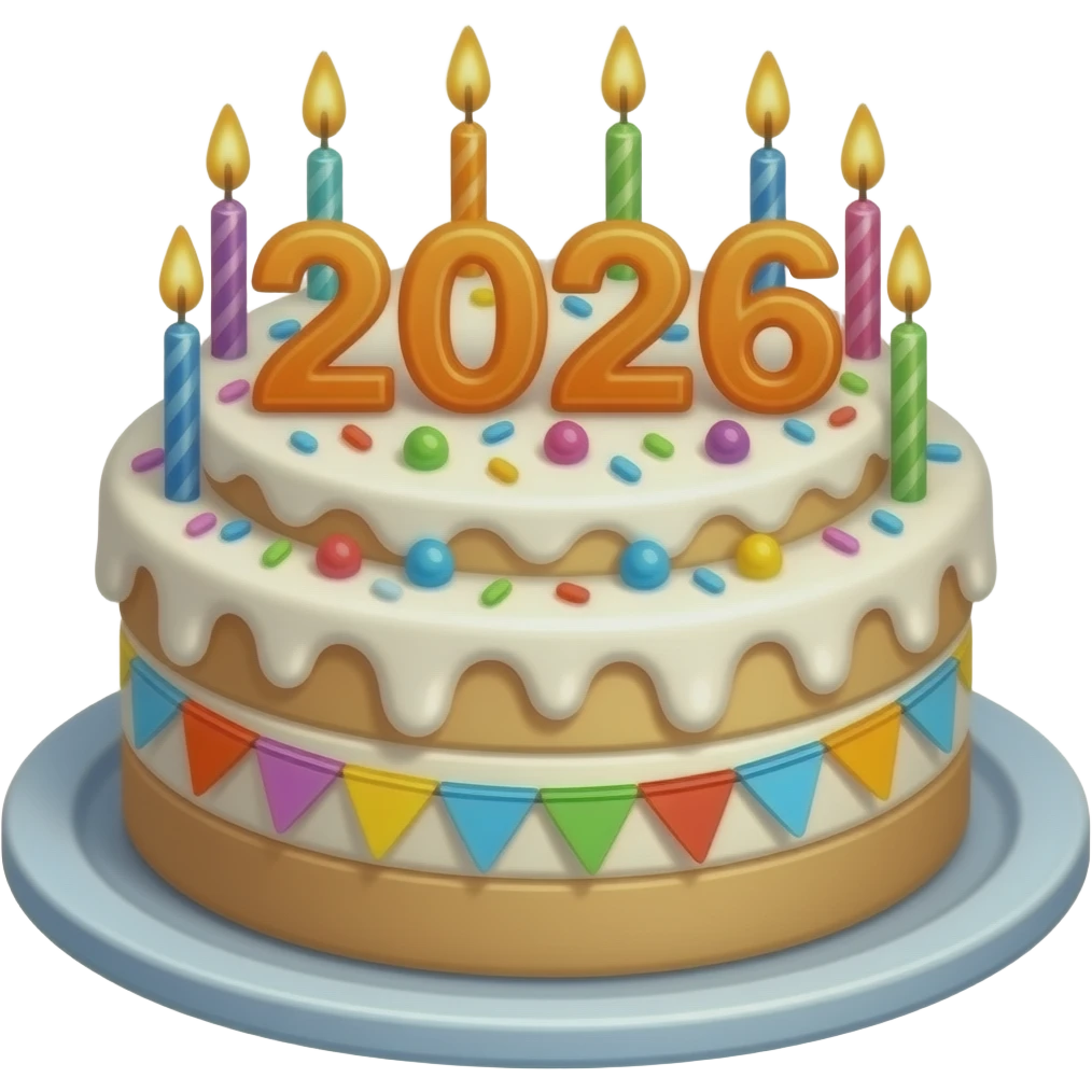 Birthday cake 2026 emoji