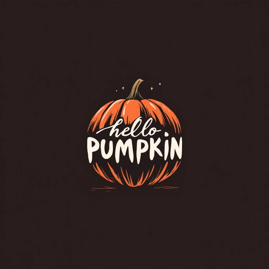t shirt with print "hello pumpkin" emoji
