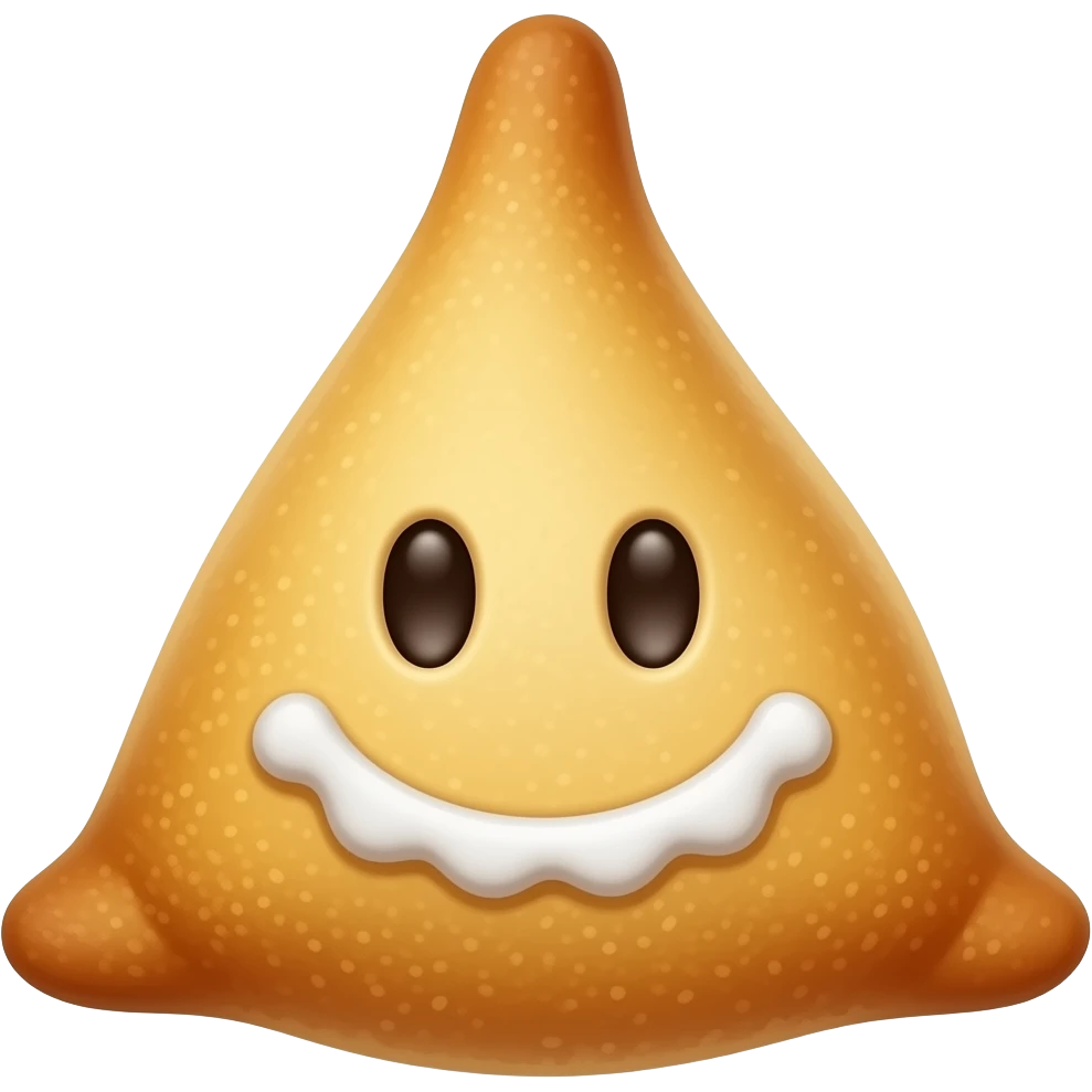 Samosa with smiley emoji