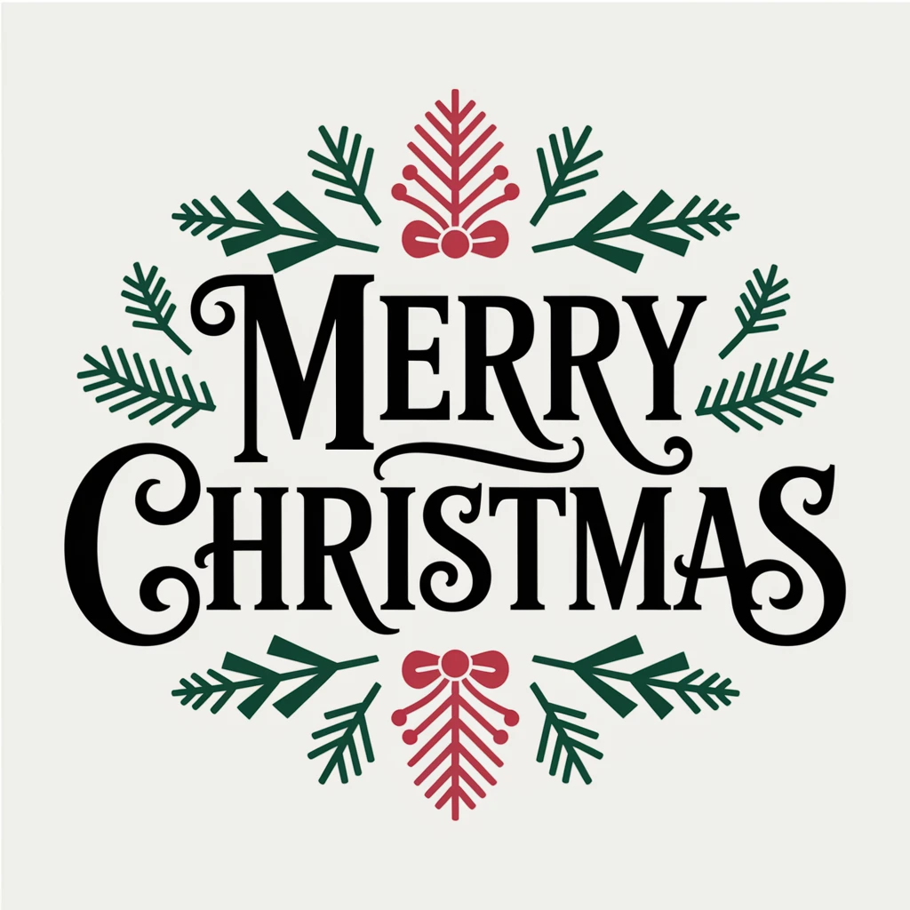 Merry christmas text, remove background emoji