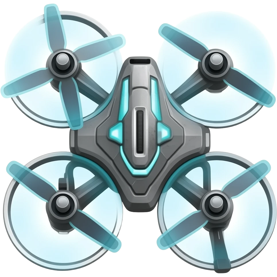 Sleak scifi hover drone with weapons emoji