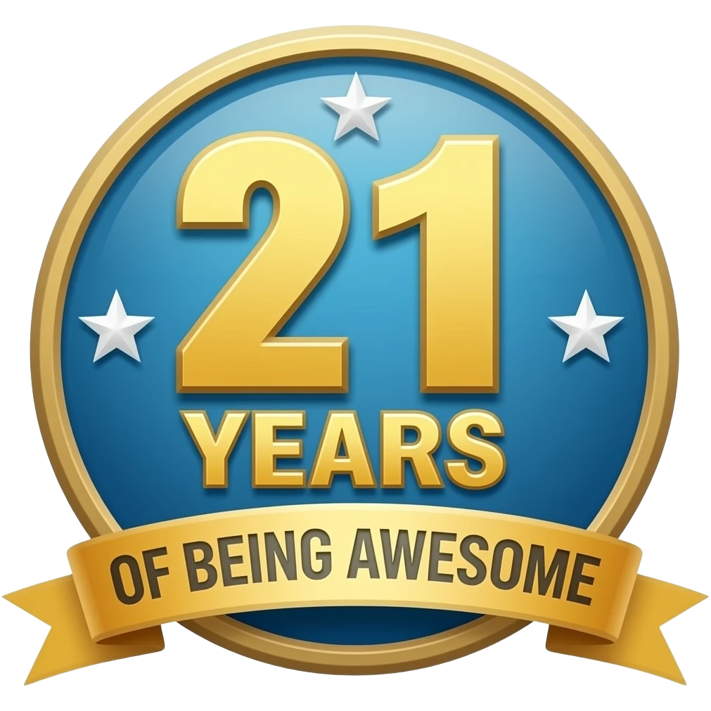 BANNER 21 YEARS OF BEING AWESOME emoji
