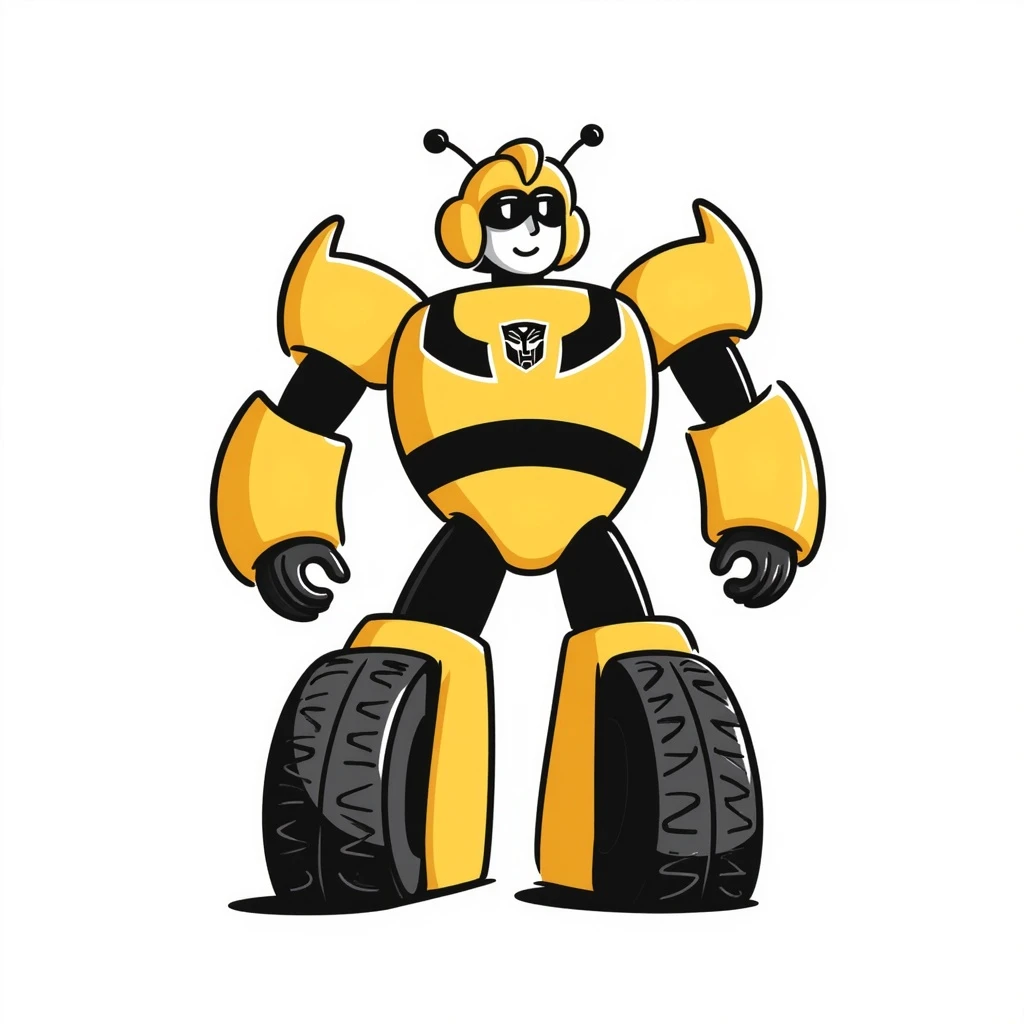 A bumblebee from Transformers emoji