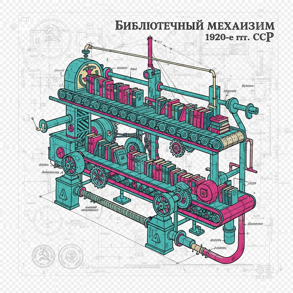 Книги едут по специальной механизированной ленте в библиотеке СССР 1920-е годы

Стиль - архивные цветные чертежи и документы

Прозрачный фон emoji