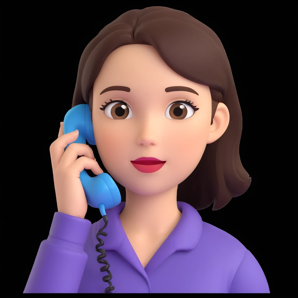 girl talking on phone, close up pose emoji