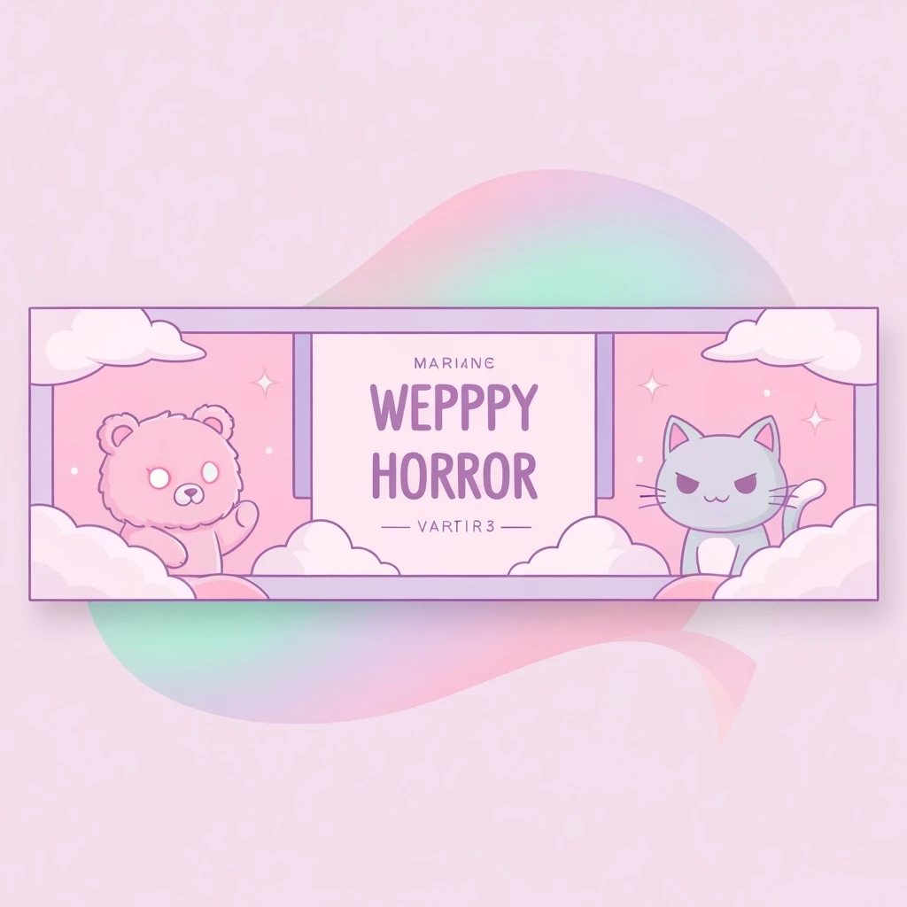 pastel horror banner, cute, expressive, minimal, variation 3 emoji