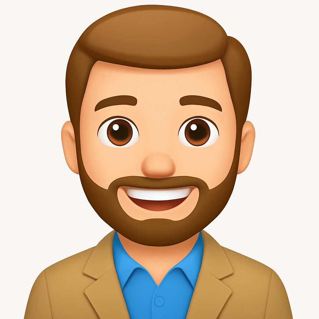 turn the second man in emoji style of the 1st image, match the facial features and match dressing style of the 2nd image emoji